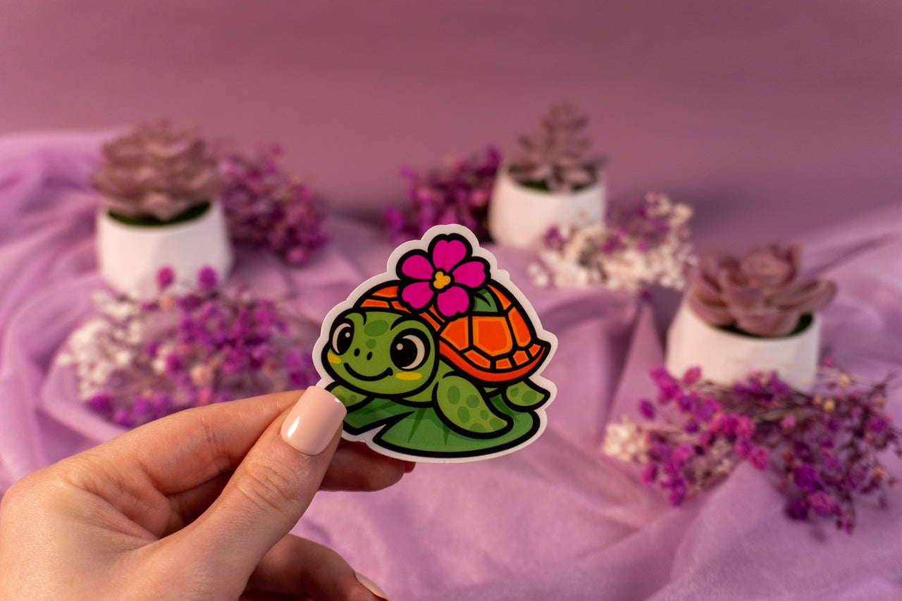 Turtle Flower Sticker