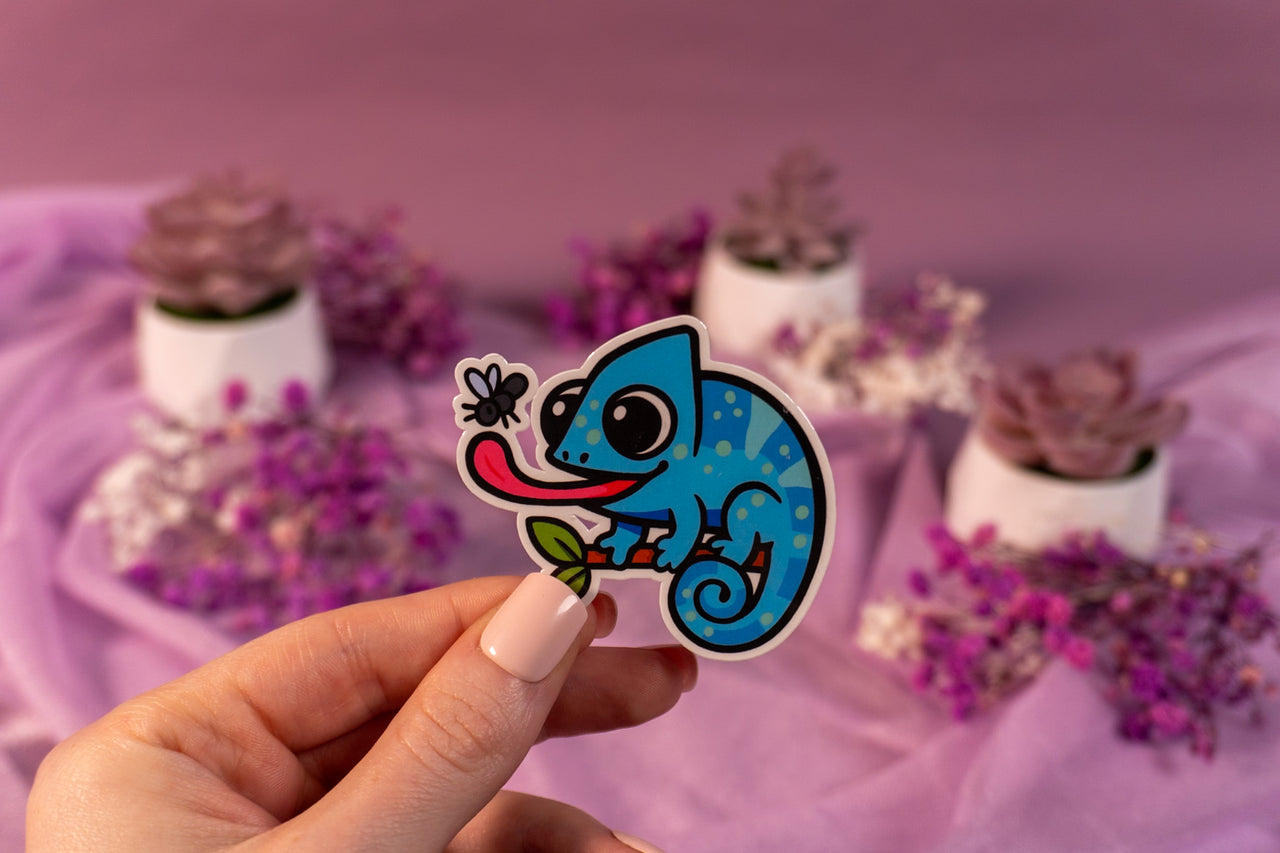 Chameleon Blue Sticker