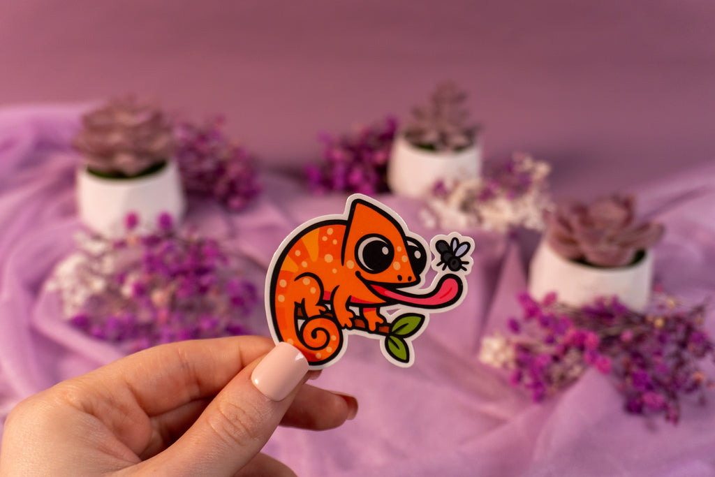 Chameleon Orange Sticker