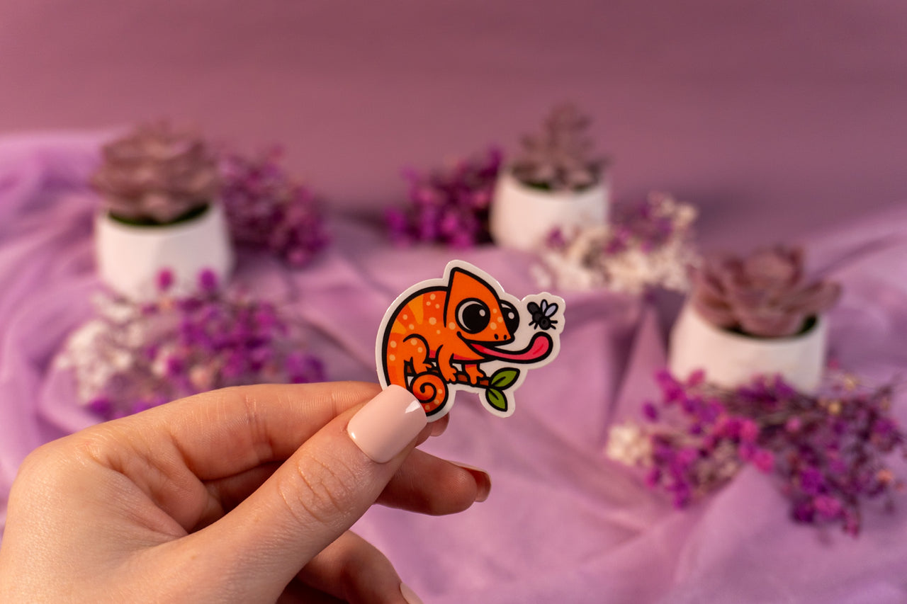 Chameleon Orange Sticker