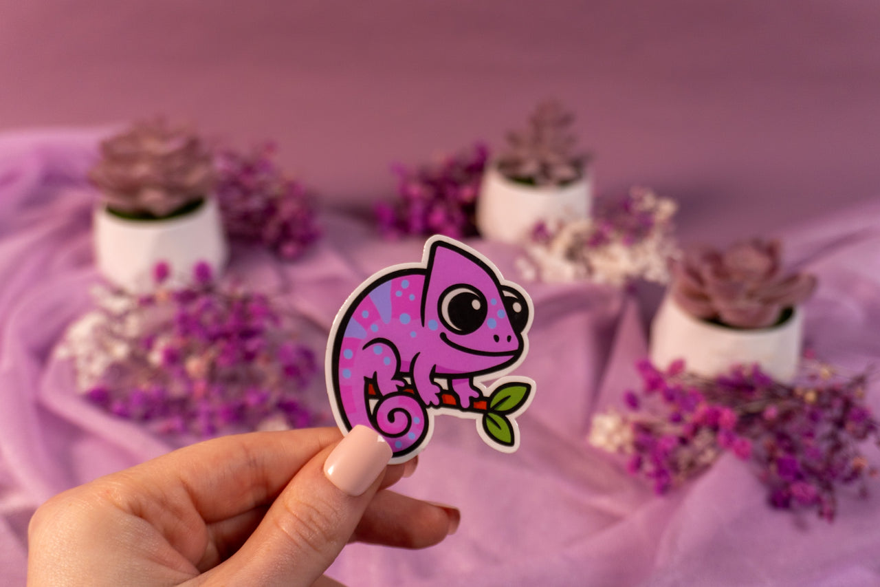 Chameleon Pink Sticker