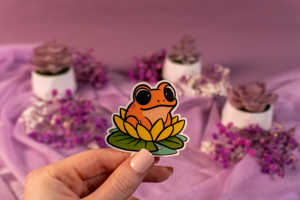 Frog Orange Sticker