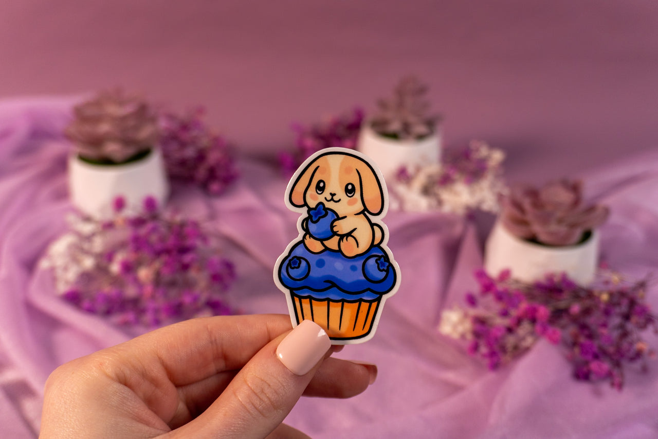 Blueberry Cupcake Sticker