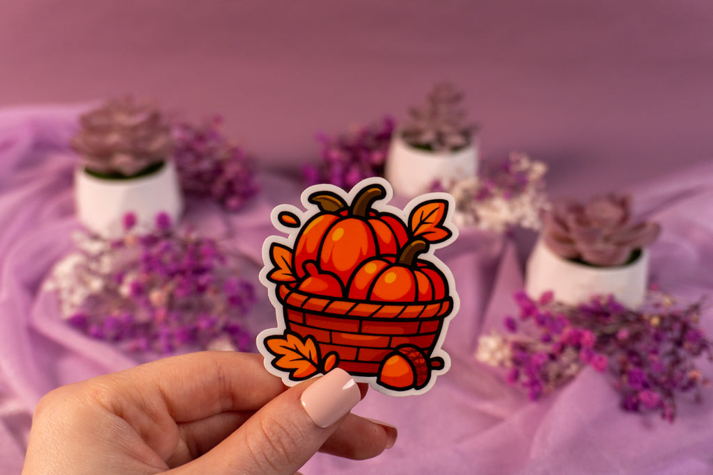 Basket of Pumpkins Sticker
