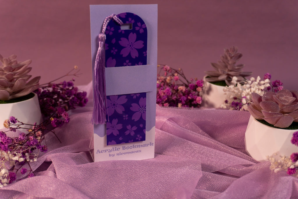 Purple Sakura Acrylic Bookmark