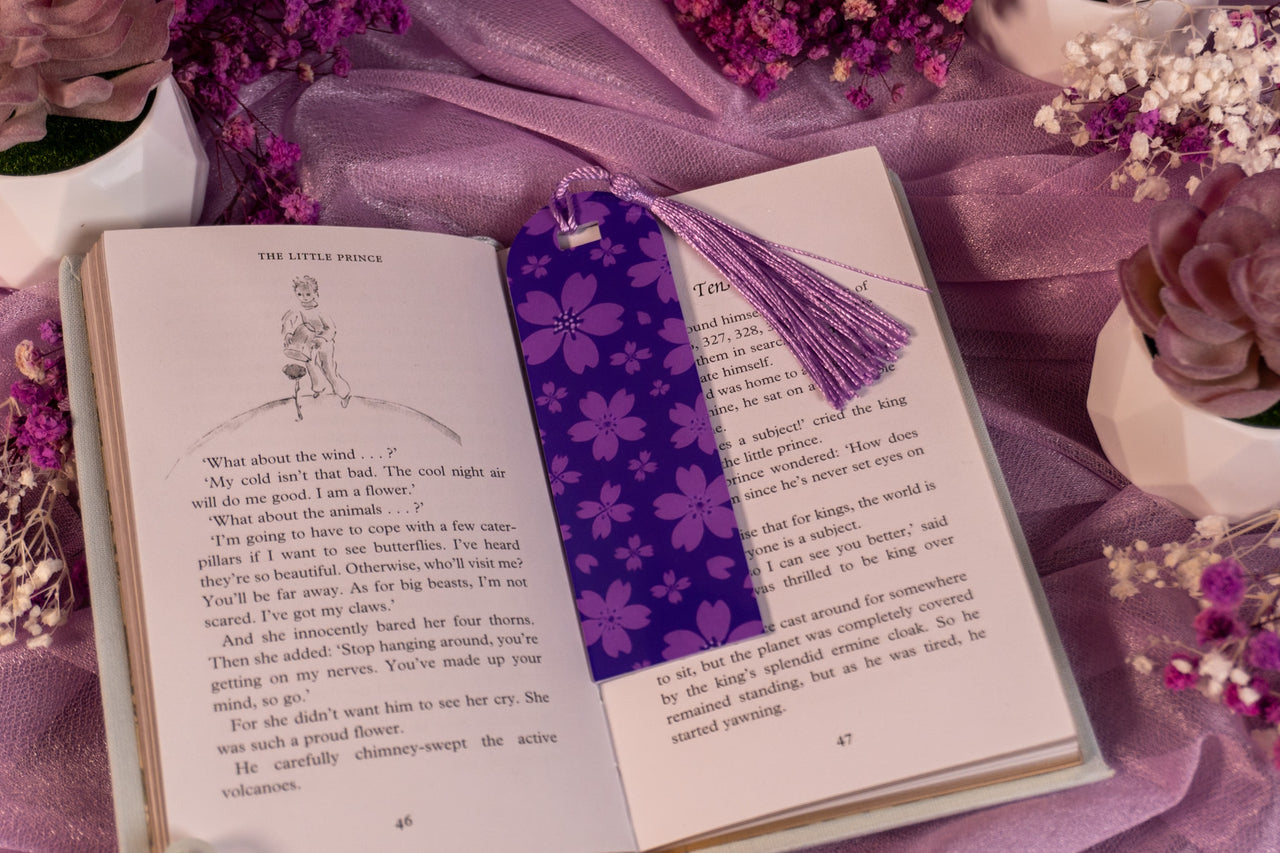 Purple Sakura Acrylic Bookmark