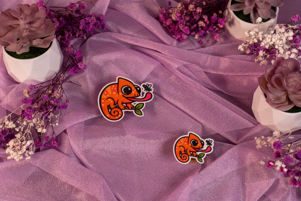 Chameleon Orange Sticker