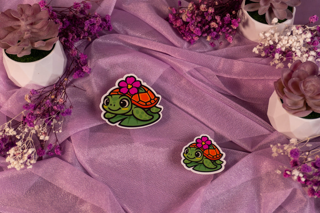 Turtle Flower Sticker