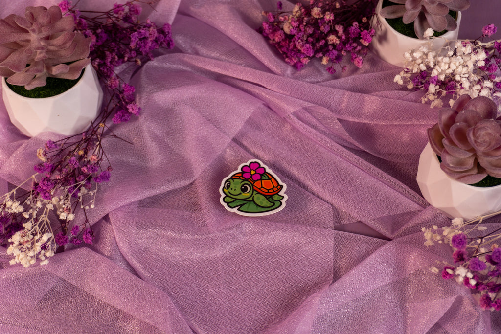 Turtle Flower Sticker